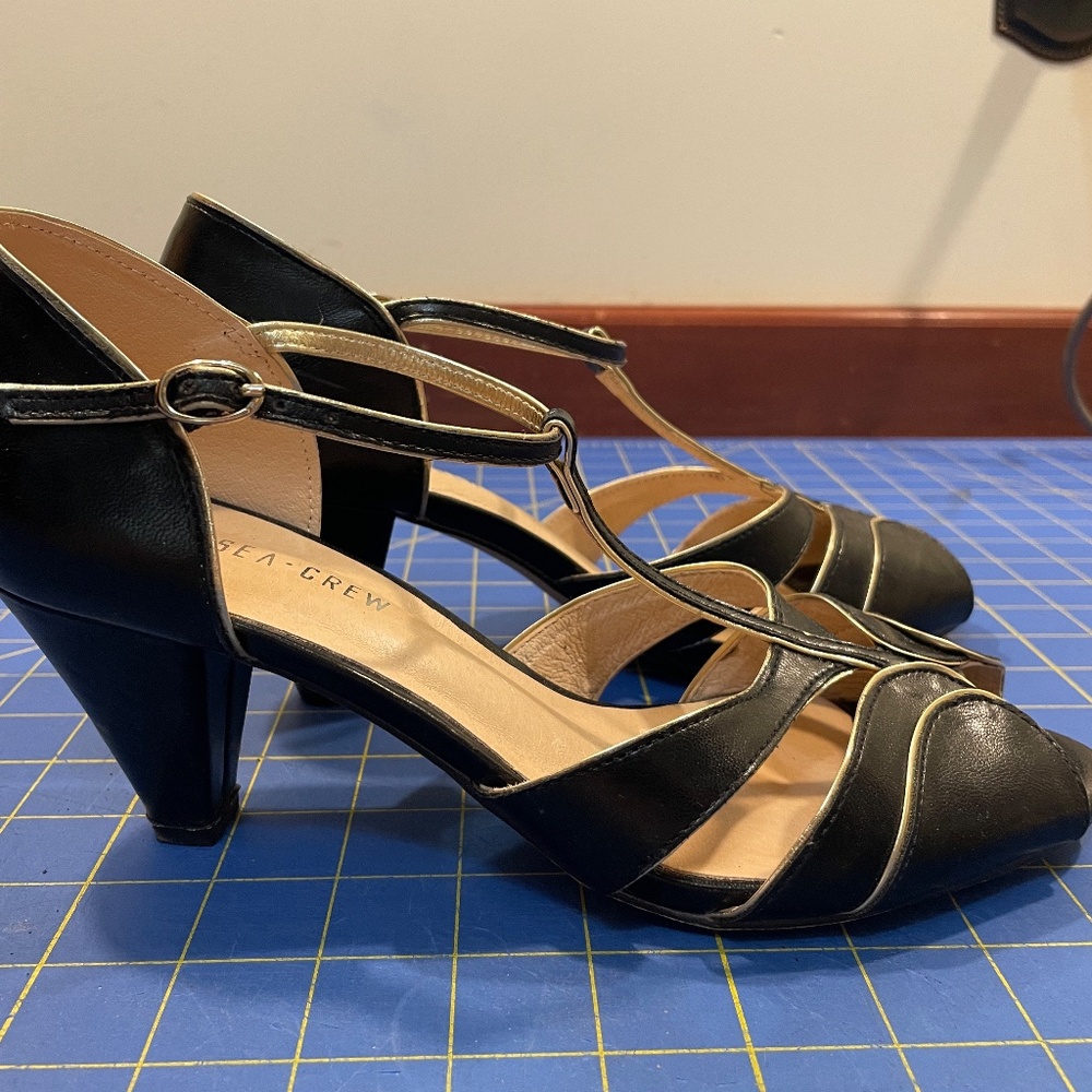 historical party shoes chelsea crew 1920s two piece heels open-toed size 40
